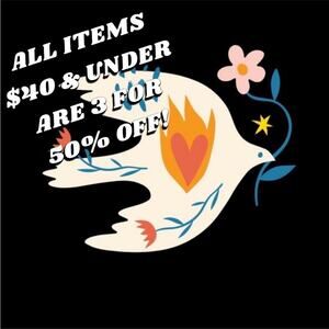 All items $40 & under are 3 for 50% off!